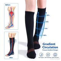 Chaussettes de compression unisexe montantes à pression dégradée, chaussettes de sport de soutien des jambes pour la course, la corde à sauter, le yoga – Vente en gros