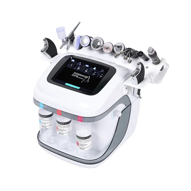 Vesta Hydra mesin kecantikan portabel spa air, mesin mikrodermabrasi pengangkatan sel wajah 8 dalam 1 jet oksigen aqua