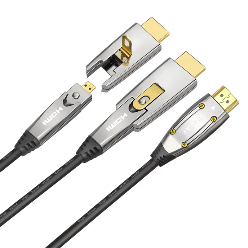 Cabo hdmi de fibra óptica dtech, fibra óptica de 100 pés 18gbps 4k 60hz 50 pés 4k para tv computador cabo hdmi