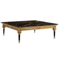 Table basse carrée avec table basse en marbre faite à la main mobilier de luxe de décoration de style royal