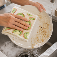 Chiffon de cuisine suédois réutilisable du fabricant, 70 % cellulose, 30 % coton, biodégradable, pour la maison, design personnalisé