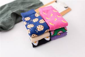 Komik sevimli meyve gıda hayvan çorap kadınlar için toplu toptan özel Premium Potton çorap kadın - Product Image 6