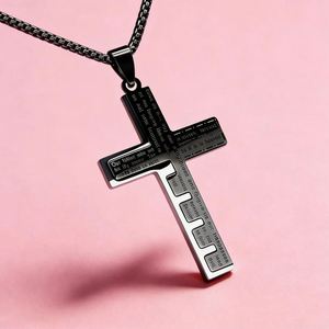 Collar con Colgante de Cruz Bíblica de Acero Inoxidable Cristiano, Amuleto de Jesús para Mujeres y Hombres, Joyería de Fe Católica, Regalo - Product Image 6