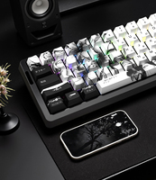 Wholesale Custom 129 Keys Cherry Profile Side Engraved Translucent Keycaps PBT Heat Sublimated Mechanical Keyboard Keycap