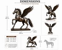 Sculpture de Pégase en métal faite à la main de luxe, statue de cheval ailé pour la maison, l'hôtel, le jardin, décoration extérieure, art fantastique