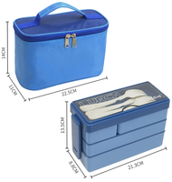 Boîte à lunch Tiffin Box, 4-In-1 Compartiment Lunch Containers Leakproof Bento Lunch Box Meal Prep avec sac isotherme