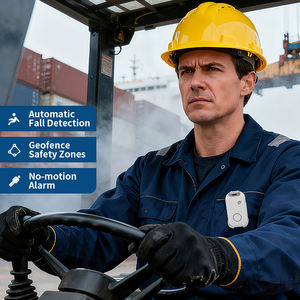 Dispositivo de alarma de emergencia de seguridad SOS para trabajadores solitarios EV12 con detección de caídas y rastreador GPS 4G sin alerta de movimiento - Product Image 1