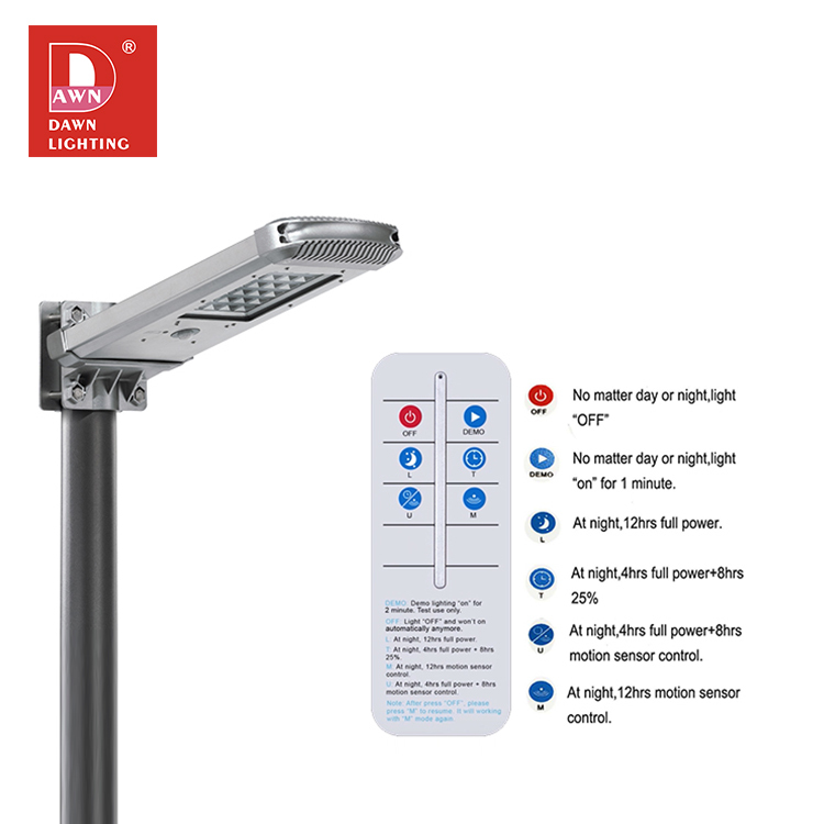 Farola led solar integrada todo en uno impermeable ip65 smd 10W 20w 30w 50w 80w para exteriores