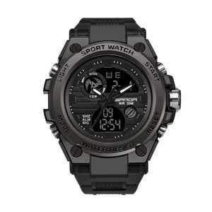Trendy Men's Dual Display Digital Multi-Functional <b>Watch</b> with Stopwatch Alarm Shockproof Silicone Band Casual Sport Wristwatch - Product Image 3