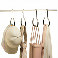 Porte-cravates en métal multifonctionnel avec crochets circulaires, support pour chapeaux, sans trace, antidérapant, gain de place, rangement pour écharpes, serviettes et cravates