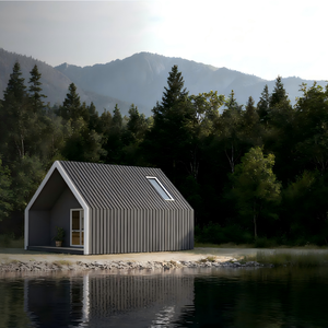 Casa Container Prefabbricata Modulare con Tetto Triangolare, Kit Struttura in Acciaio Zincato 20ft, Abitazione Triangolare - Product Image 1