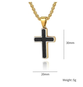 Collier pendentif croix vintage pour homme <span class=keywords><strong>Alin</strong></span>, en acier inoxydable imperméable et inaltérable avec zircon, idéal pour les fêtes ou comme cadeau - Product Image 3