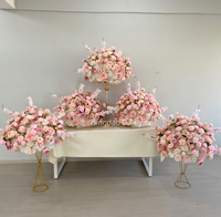Boule de fleurs artificielles en plastique blanc de luxe, haute qualité, durable, 80 cm, centre de table pour mariage, décoration de table QDFLY
