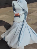 Nouvelle Robe Longue Modeste pour Femme 2026, Manches Longues, Jupe Évasée, Élégante, Abaya Islamique, Kaftan, Robe de Soirée