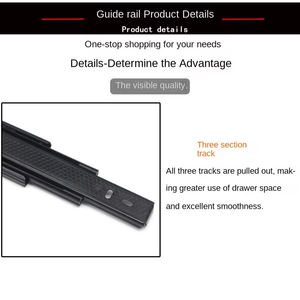Correderas para Cajones <span class=keywords><strong>de</strong></span> Muebles Modernos <span class=keywords><strong>de</strong></span> 45 <span class=keywords><strong>cm</strong></span> con Cierre Suave, Tres Rieles, Rodamiento <span class=keywords><strong>de</strong></span> Bolas Sólido y Riel <span class=keywords><strong>de</strong></span> Acero Laminado en Frío para Gabinetes <span class=keywords><strong>de</strong></span> Cocina - Product Image 2