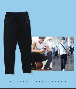 2021 hommes décontracté séchage rapide pantalon confortable taille élastique cordon respirant léger conception grande taille mi-taille Style - Product Image 3