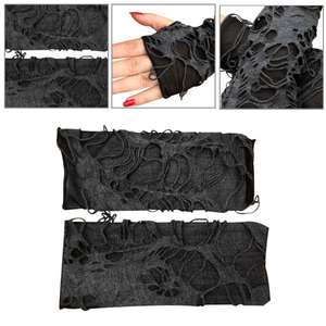 MADESHINE Suministros para fiestas Evento <span class=keywords><strong>de</strong></span> Halloween Cos Shredded Punk Slit Gothic Wizard Witch Fingerless Goth Rock Arm Sleeve para mujeres - Product Image 3