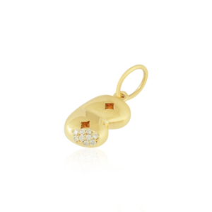Pendentif en or jaune 18 carats avec initiale B en diamant - Product Image 2