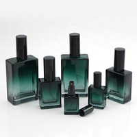 Flacon de parfum vide en verre carré transparent avec atomiseur à vis, bouchon doré, flacon pulvérisateur pour emballage cosmétique
