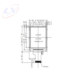2 inch transparant TFT LCD-module, 22-pins connector, scherm 240x320 QVGA kleuren LCD-display - Product Image 2