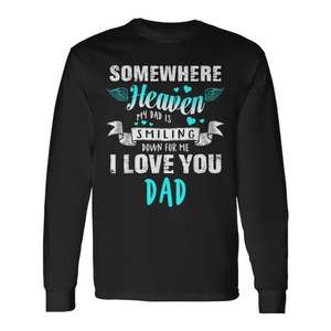 <b>Love</b> Angel Dad <b>In</b> Heaven <b>Memorial</b> Long Sleeve T-Shirt For Family Mother's Day - Product Image 1
