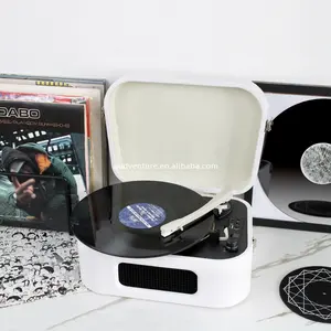 Plateau tournant en vinyle avec logo personnalisé, nostalgique, lecteur d'enregistrement à 3 vitesses, gramophone avec surface de haute qualité