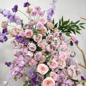 Venta al por mayor OEM boda flores artificiales arco en melocotón Halloween Pascua boda eventos arco de flores - Product Image 4