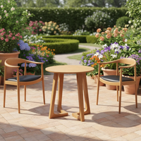 Ensemble Table et 2 Chaises en Bois Massif Moderne pour Café, Restaurant, Villa, Bureau, Maison, Hôtel