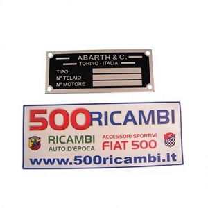 FIAT 500 D FL R TARGHETTA RIASSUNTIVA DATI Emblèmes de véhicule en métal Abarth - Product Image 1