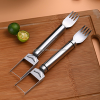 Couteau à pastèque 3 en 1 en acier inoxydable de qualité alimentaire, fourchette, trancheuse à fruits et légumes, outil de cuisine d'été