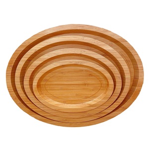 Ensemble de plateaux ovales en bambou pour hôtel, restaurant, usage domestique, présentation alimentaire, assiettes à fruits, planches à découper, qualité professionnelle - Product Image 5