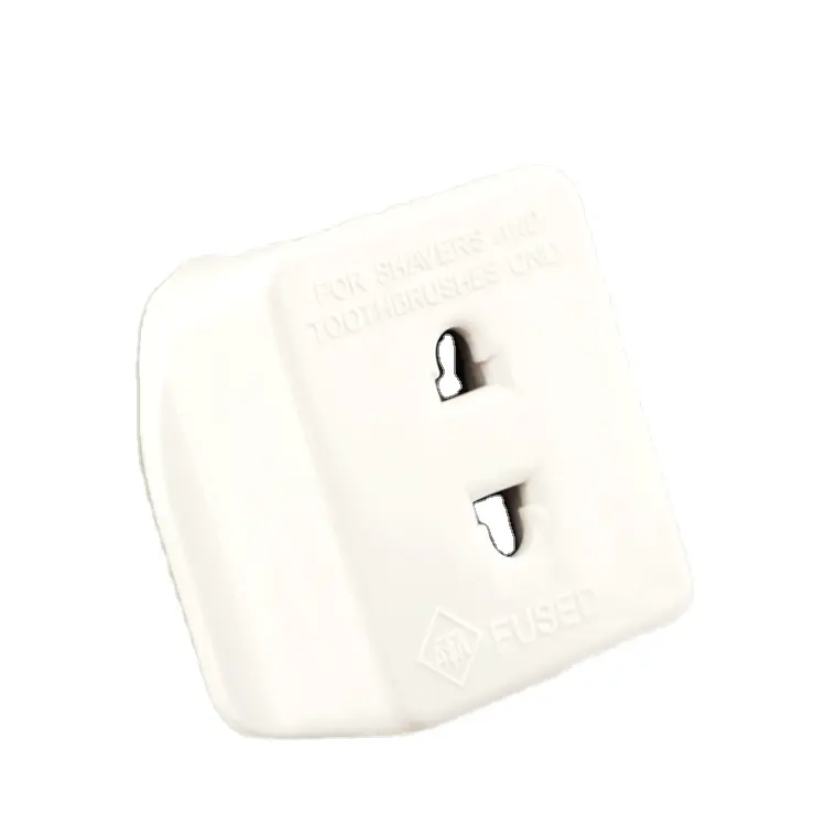 Electrical Plug EU 2 Pin To UK 3 Pin Fused Adaptor Plug For Shaver/Toothbrush
