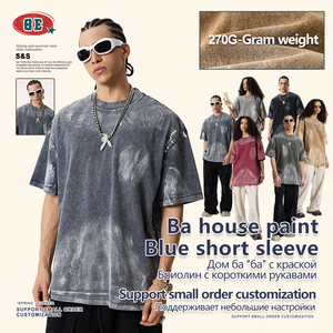 Custom DTG Print Acid Wash T Shirts Algodão de alta qualidade Transporte rápido Melhor escolha para roupas de verão na moda - Product Image 4