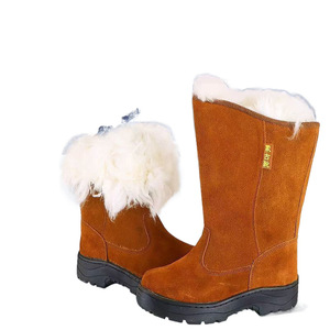 Bottes d'hiver imperméables pour hommes, doublées de polaire épaisse, à tige haute, à talon moyen, chaudes pour l'extérieur - Product Image 5