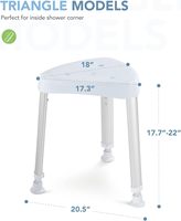 Chaise de douche réglable en hauteur en alliage d'aluminium pour personnes âgées et handicapées, design moderne, capacité de 150 kg, Bliss Medical Portable
