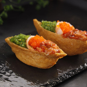 Tofu <span class=keywords><strong>Inari</strong></span> en Bolsa para Sushi, Proteína Vegetal, Suministro para Bares de Sushi, Certificado BRC, Venta al Por Mayor - Product Image 1