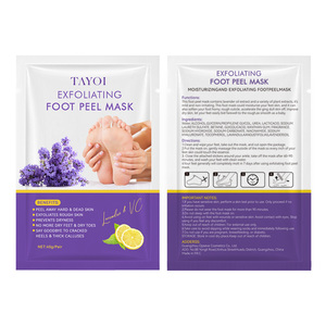 Masque pour les pieds et les mains en vente chaude, vitamine C, glycérine, acide hyaluronique, hydratant, blanchissant, masque exfoliant pour les pieds à la lavande - Product Image 2