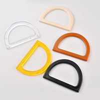 Poignées en résine en forme de D pour sacs en plastique – Accessoires écologiques transparents jaunes, oranges, noirs, blancs