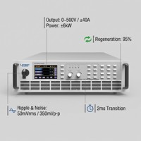 Fuente de Alimentación CC Bidireccional de 3U para Montaje en Rack, PBS 2500-40L, 500V 40A 6kW, Regenerativa con 95% de Recuperación de Energía, para Baterías de Vehículos Eléctricos y Microredes
