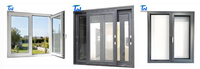 Ventana de Seguridad de Vidrio y Aleación de Aluminio con Elevación Manual, Estilo Americano Moderno, para Apartamento