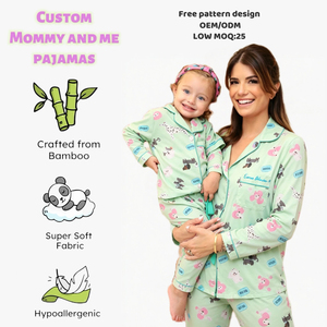 Set Pigiama Personalizzato a Maniche Lunghe per Mamma e Figlia, Abbigliamento Morbido Coordinato per <span class=keywords><strong>Madre</strong></span> e Figlia - Product Image 2