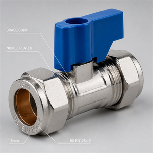 Valvola di Isolamento in Ottone Cromato Nichelato da 15mm, Compressione, OEM, Conforme BS EN1254-2, per il Mercato Idraulico del Regno Unito - Product Image 3