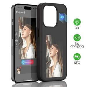 Custodia per Display a inchiostro intelligente con schermo a inchiostro elettronico personalizzabile NFC per <span class=keywords><strong>iPhone</strong></span> 16 15 14 13 12 Pro Max NFC <span class=keywords><strong>Cover</strong></span> <span class=keywords><strong>foto</strong></span> personalizzata - Product Image 6