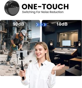 Mini Omni-Directional <b>Wireless</b> Lavalier <b>Microphone</b> Strong Magnet Type C Connector LED Display <b>for</b> Podcasting Vlogging Content - Product Image 3