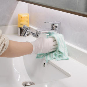 Gants en latex jetables sans poudre, blancs, pour usage industriel, domestique, examen, cuisine et travail, épaisseur 5 MIL, longueur 24 CM, bord coupé - Product Image 6