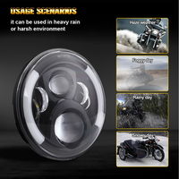 Phare de moto Halo Led rond haute Performance 7 "pour Honda Cb400 Cb500 Cb1300Hornet250 Hornet600 Hornet900 Vtecvtr250