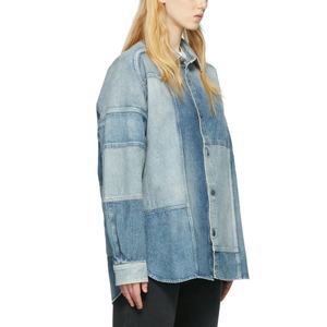 Chaqueta de Mezclilla Azul Extra Grande de Alta Calidad, 100% Algodón, con Parches, Botones, para Hombre - Product Image 2