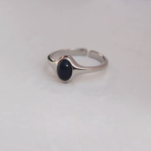 Anillo Ovalado de Plata de Ley S925 con Bisel de Ágata Negra, Joyería de Moda Unisex, Regalo - Product Image 3