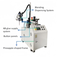Máquina Dispensadora Manual de Pegamento AB, Sellador de Adhesivo Epoxi Ajustable para Control, Aplicador Industrial Duradero, 1 Año de Garantía