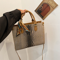 Ensemble Sac et Portefeuille de Luxe pour Femme, Motif Crocodile, Fermeture Éclair, Sac à Main à Poignée Unique, Motif Bonbon, Marque de Créateur